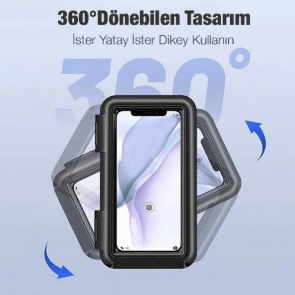Polham Bisiklet, Motosiklet, Scooter İçin Gidona Takılan Su Geçirmez Telefon Tucu, Kilit Tasarımlı - 4