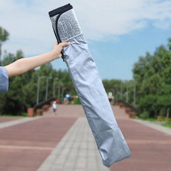 Polham Araç Ön Cam Güneşliği 70CM*140CM 5 Katmanlı Isı Yalıtımlı Güneşlik Katlanabilir Güneşlik - 4