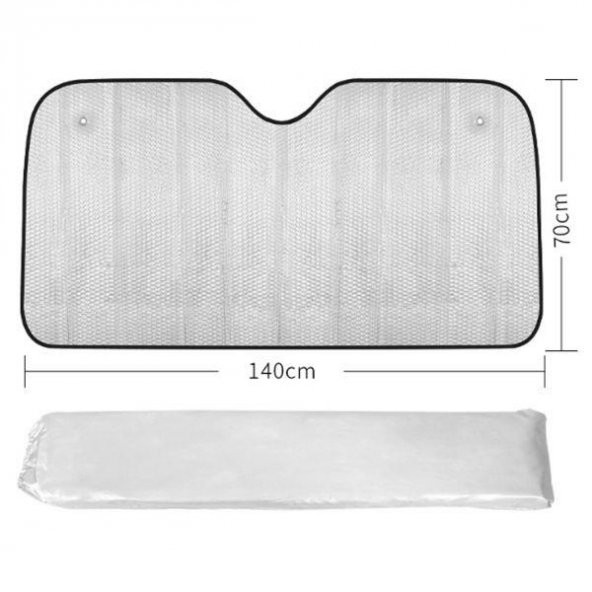 Polham Araç Ön Cam Güneşliği 70CM*140CM 5 Katmanlı Isı Yalıtımlı Güneşlik Katlanabilir Güneşlik - 5