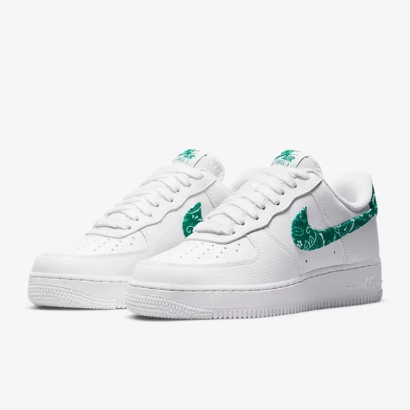 Nike Air Force 1 07  Essential White Green Paisley