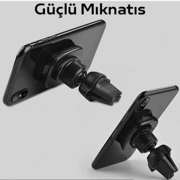 Polham Deri Manyetik Mıknatıslı Araç İçi Telefon Tutucu, Havalandırma Tipi Telefon Tutucu - 2