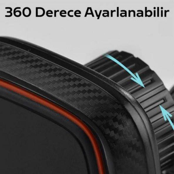 Polham Deri Manyetik Mıknatıslı Araç İçi Telefon Tutucu, Havalandırma Tipi Telefon Tutucu - 3