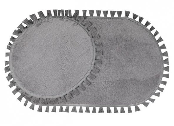 Orkide Home Dekoratif Modern Simirna Püskül Saçaklı 50x80 Oval Klozet Takımı - 2