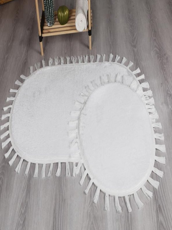 Orkide Home Dekoratif Modern Simirna Püskül Saçaklı 50x80 Oval Klozet Takımı - 6