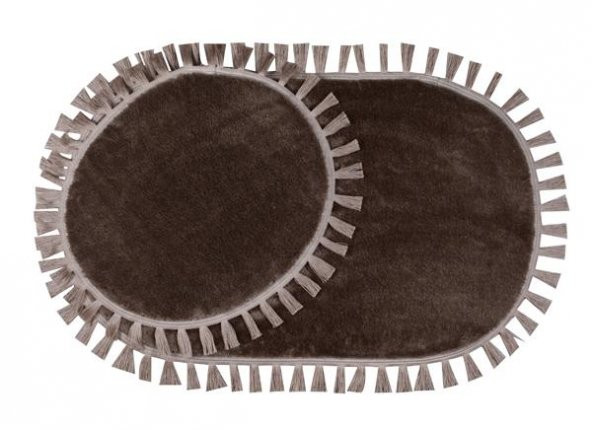 Orkide Home Dekoratif Modern Simirna Püskül Saçaklı 50x80 Oval Klozet Takımı - 10