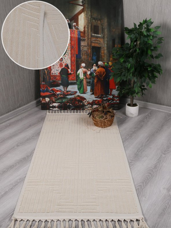 Orkide Home Dekoratif Otantik Dokuma Kaymaz Taban Kilim 7011