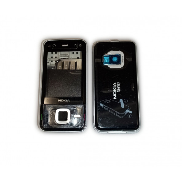 Nokia N81 Kasa Kapak Tuş Takımı N81 Uyumlu Siyah Renk Orta Kasa Ön Kapak Arka Kapak Tuş Takımı