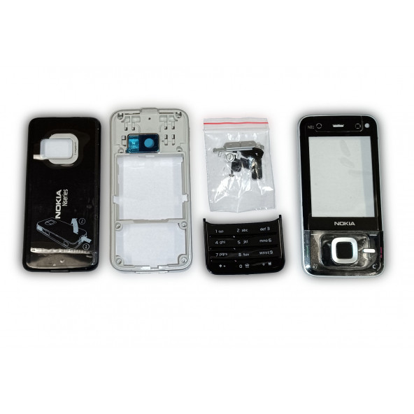 Nokia N81 Kasa Kapak Tuş Takımı N81 Uyumlu Siyah Renk Orta Kasa Ön Kapak Arka Kapak Tuş Takımı - 3