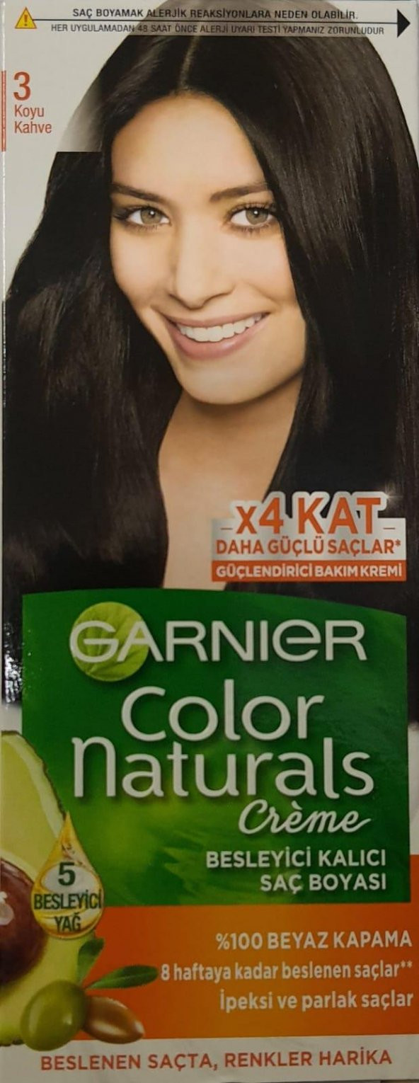Garnier Color Naturals Saç Boyası 3 Koyu Kahve X4 Kat