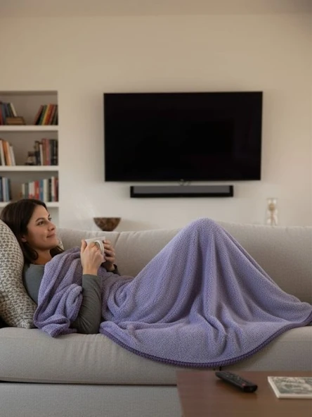 Wellsoft Battaniye, Dört Mevsim Televizyon Battaniyesi, Peluş, Polar Battaniye, Tek Kişilik, 170*230 - 9