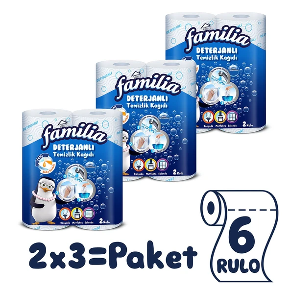 Familia Deterjanlı Temizlik Kağıdı 6 Rulo (2 Rulo x 3 Paket) - 2