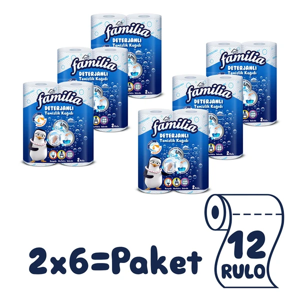 Familia Deterjanlı Temizlik Kağıdı 12 Rulo (2 Rulo x 6 Paket) - 2