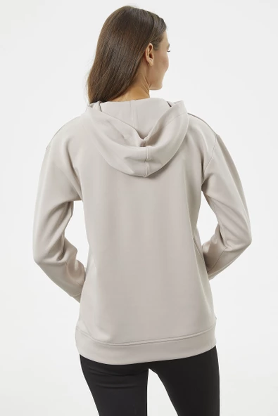 Kanguru Cepli Kapüşonlu Sweatshirt - Bej - Resim 6