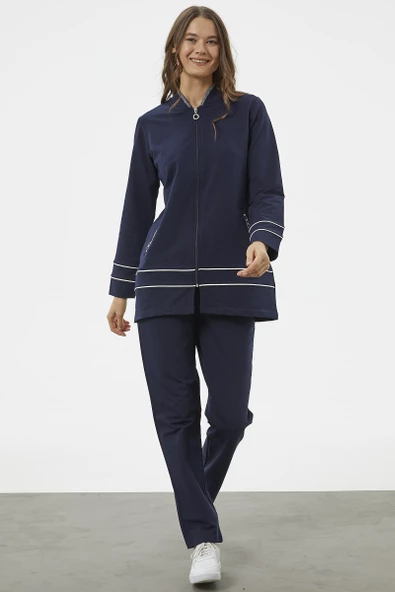 Büyük Beden Tunik Eşofman Takım - Lacivert ürün görseli 1