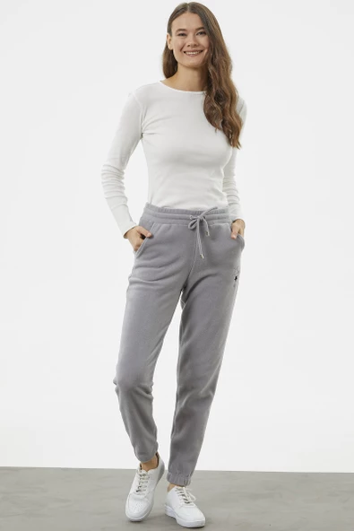 Beli Lastikli Jogger Eşofman Altı - Gri - 2