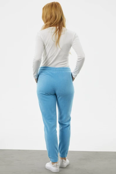 Beli Lastikli Jogger Eşofman Altı - Turkuaz - 5