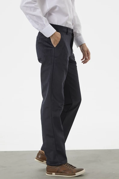 Klasik Chino Kadife Pantolon - Siyah - 3