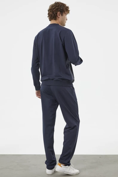 Fermuar Detaylı Çift Renk  Eşofman Takım - Lacivert - Resim 6