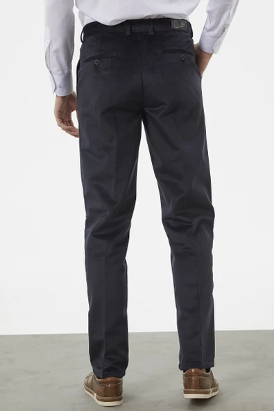 Klasik Chino Kadife Pantolon - Siyah - 6