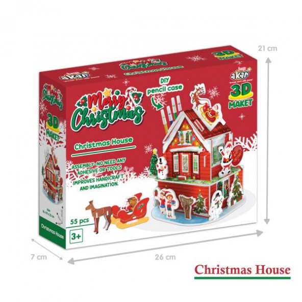 3D PUZZLE MAKET AKAR YILBAŞI EVİ . - 2
