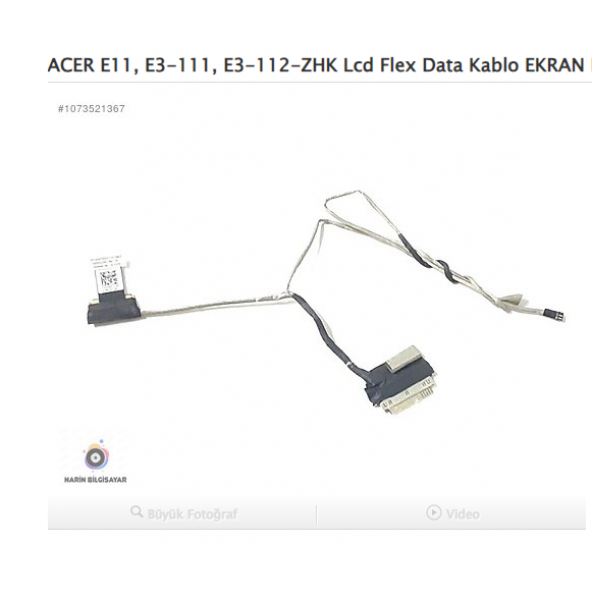 ACER E11, E3-111, E3-112-ZHK Lcd Flex Data Kablo EKRAN KABLO