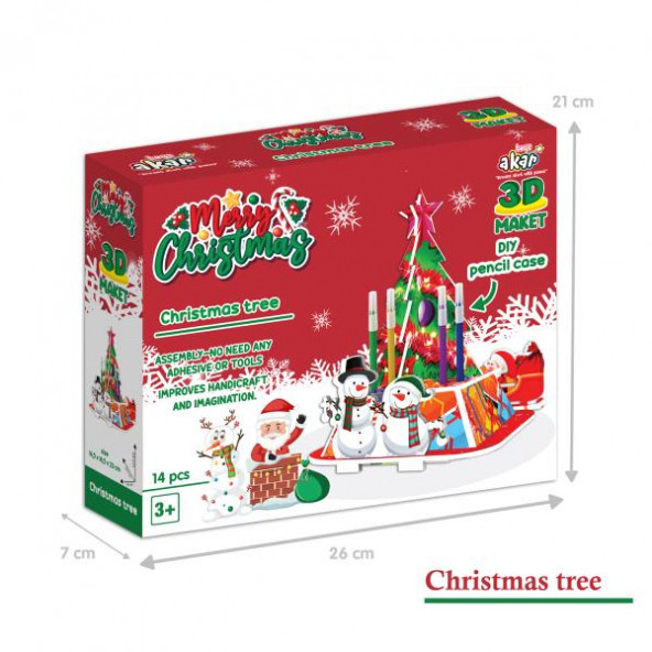 3D PUZZLE MAKET YILBAŞI AĞACI.