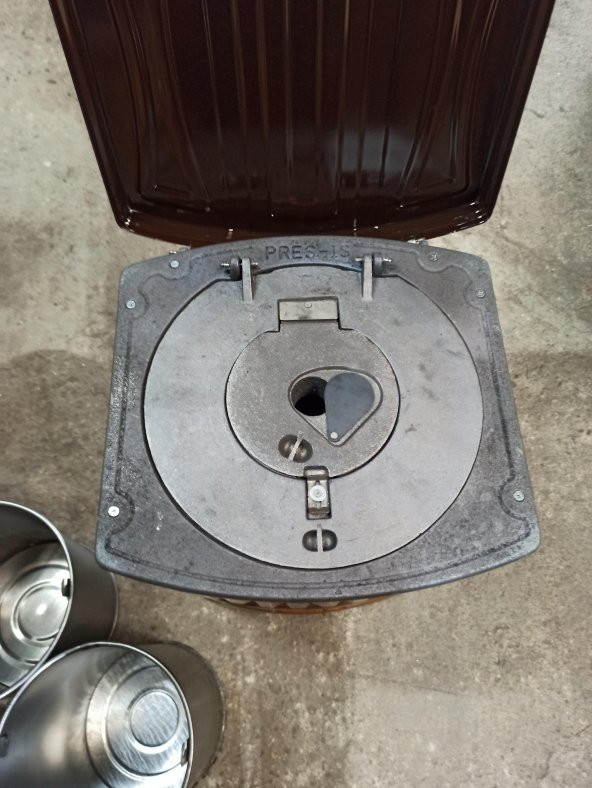 Önden Hava Delikli Kovalı Odun Kömür Emaye Soba - 3