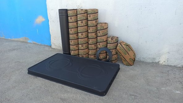 VAV Kuzine Boru Takımı Siyah Emaye Soba Borusu - 3