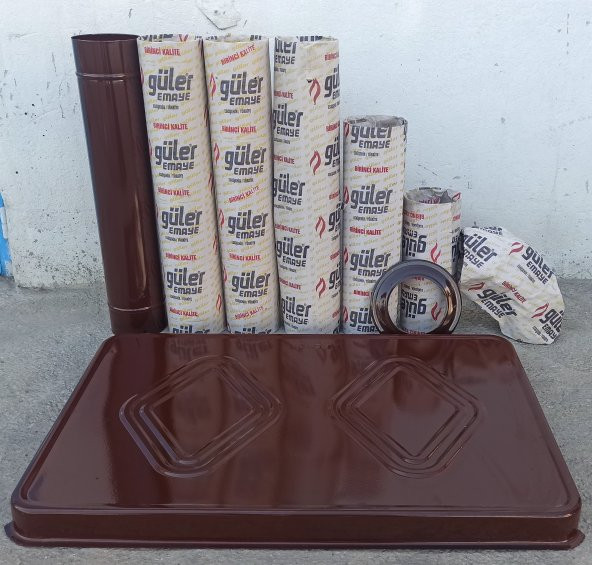 KUZİNE BORU TAKIMI KAHVERENGİ EMAYE SOBA BORUSU - 2