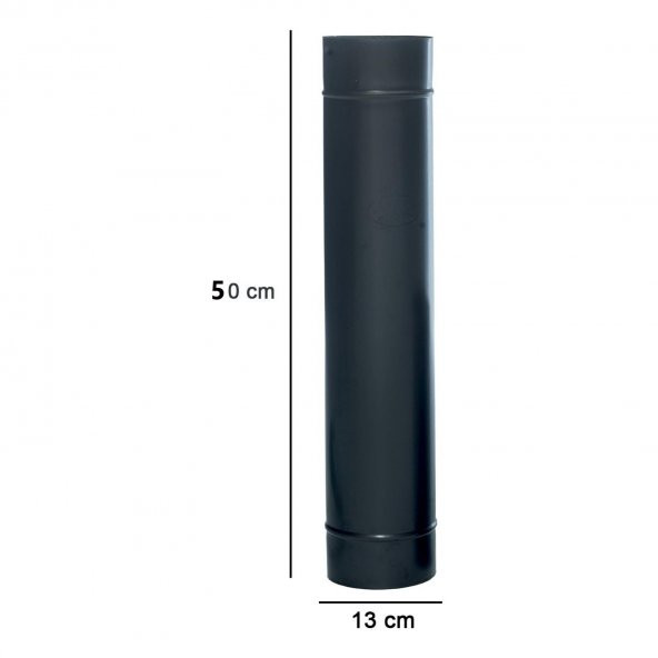 50 Cm Siyah Mat Emaye Soba Baca Borusu (şömine Için Uygun)