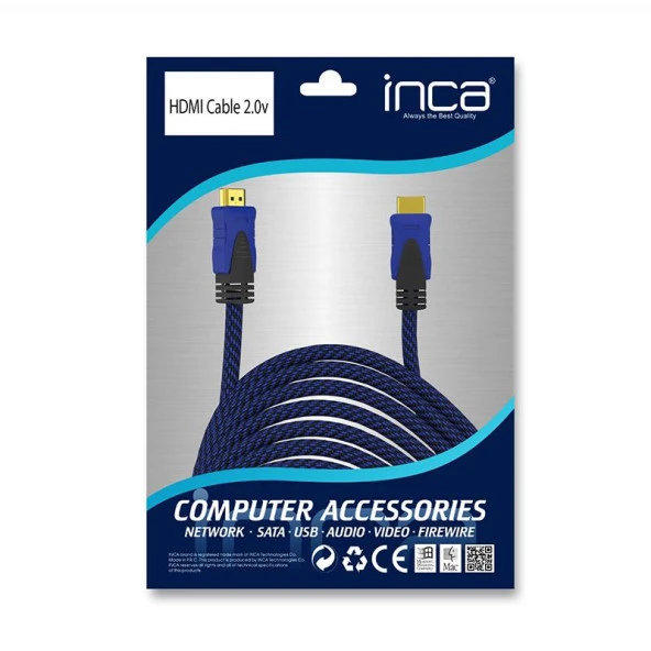 Inca HDMI Kablo 2.0V 4K Altın Uçlu 10 Metre - 3