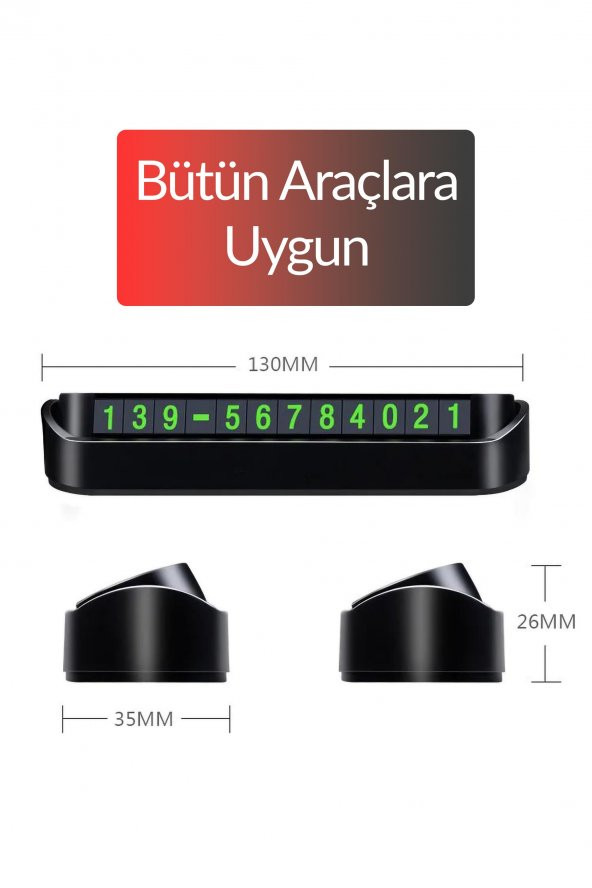 Fosforlu Aç Kapa Araç Numaratörü Araba Park Telefon Numarası Aparatı Parkmatik - 4