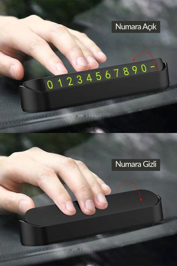Fosforlu Aç Kapa Araç Numaratörü Araba Park Telefon Numarası Aparatı Parkmatik - 5