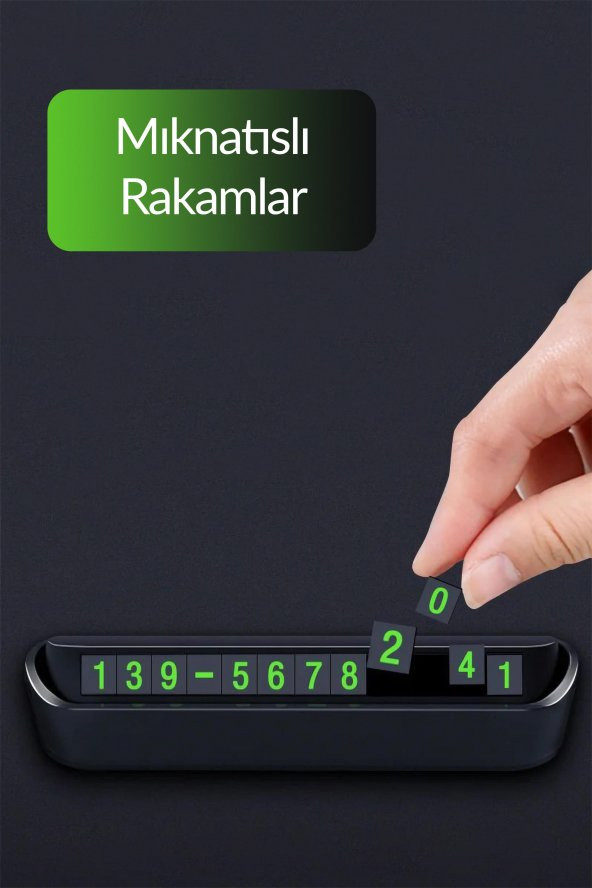 Fosforlu Aç Kapa Araç Numaratörü Araba Park Telefon Numarası Aparatı Parkmatik - 6