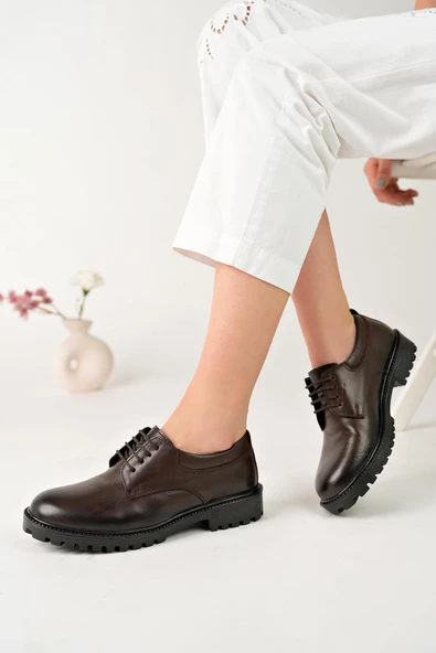 Muggo Jalen Garantili Kadın Günlük Klasik Hakiki Deri Kışlık Casual Ayakkabı - 8