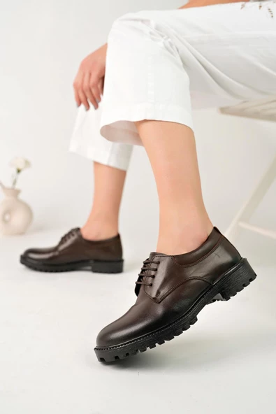 Muggo Jalen Garantili Kadın Günlük Klasik Hakiki Deri Kışlık Casual Ayakkabı - 10