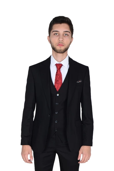 Cengiz İnler Armürlü Yelekli Erkek Takım Elbise - 12