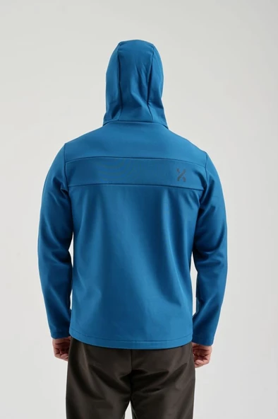 Exuma 2311100 Erkek Petrol Mavisi Yağmur Rüzgar Geçirmez Softshell Özellikli Mont - 10