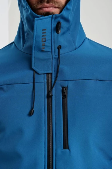Exuma 2311100 Erkek Petrol Mavisi Yağmur Rüzgar Geçirmez Softshell Özellikli Mont - 2