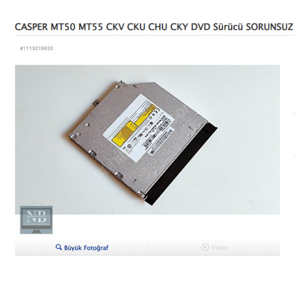 CASPER MT50 MT55 CKV CKU CHU CKY DVD Sürücü SİYAH