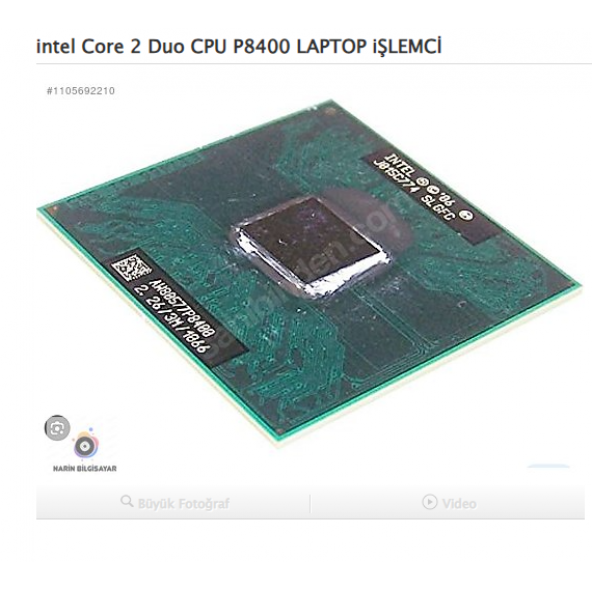 intel Core 2 Duo CPU P8400 LAPTOP iŞLEMCİ