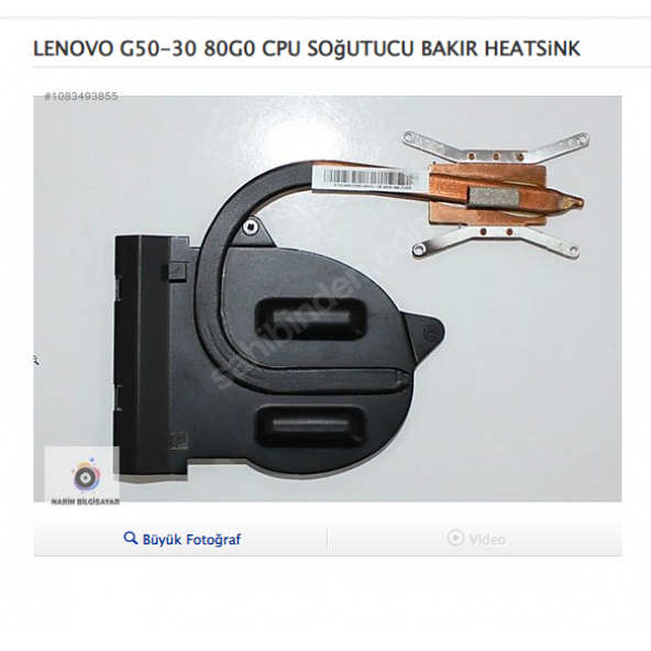 LENOVO G50-30 80G0 CPU SOğUTUCU BAKIR HEATSiNK