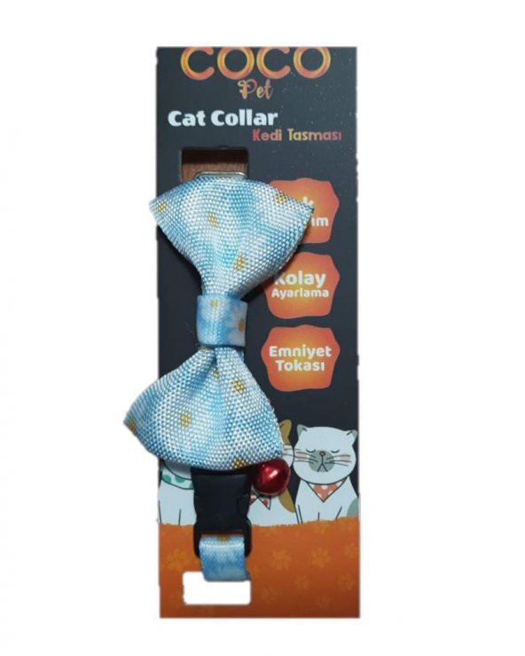 Coco Pet Papyon Papatya Desenli Ayarlanabilir Kedi ve Minik Köpek Tasması ürün görseli