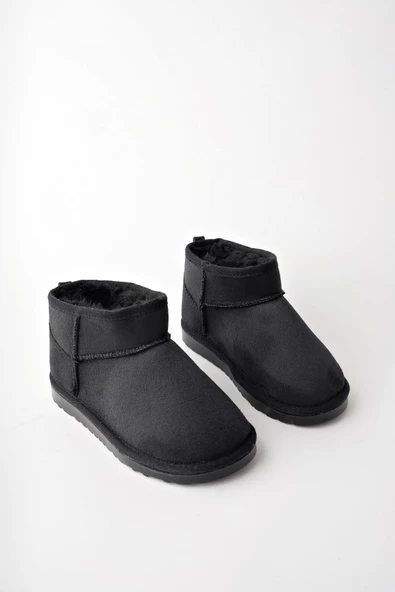 Muggo SNOW Garantili Unisex Çocuk Kalın Taban İçi Tüylü Günlük Mini Yarım Bot - 6