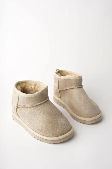 Muggo SNOW Garantili Unisex Çocuk Kalın Taban İçi Tüylü Günlük Mini Yarım Bot - 2