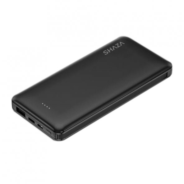 SHAZA 10.000 Mah Kendinden Kablolu Taşınabilir Şarj Cihazı Siyah