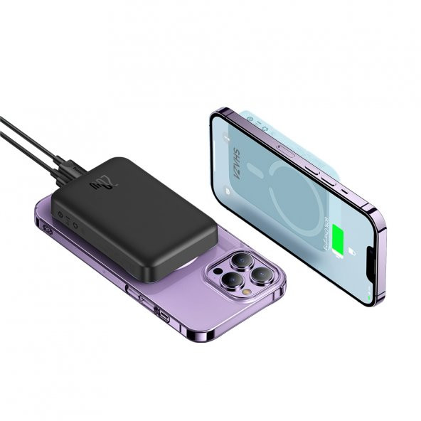 SHAZA 5.000 Mah Magsafe 15W Taşınabilir Şarj Cihazı Powerbank Siyah - 2
