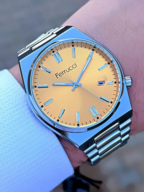 FRC.1.507 Ferrucci Yeni Sezon Tsuyosa Model 30 mt Suya Dayanıklı Çelik Kordon Erkek Kol Saati - 2