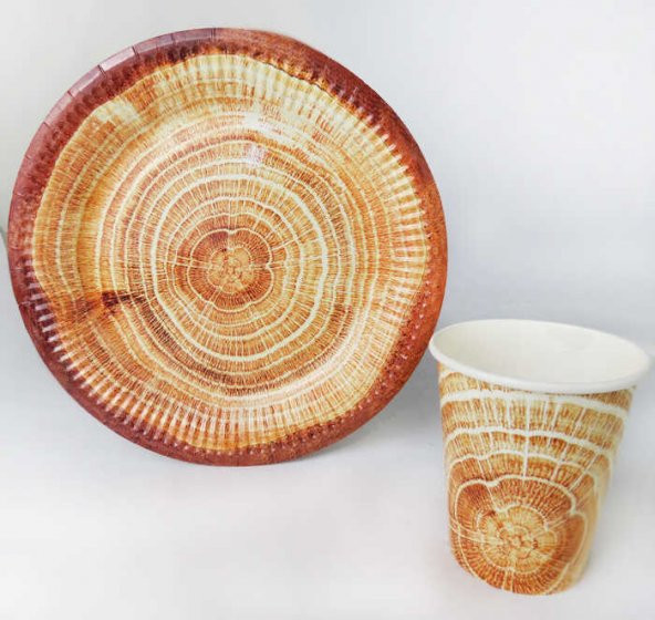 TABAK KARTON AĞAÇ KÜTÜK GÖRÜNÜMLÜ 23 CM 8 ADET - Resim 4