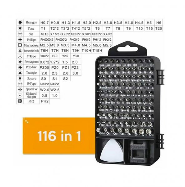 Zhltools 117 Parça Profosyonel Cep Telefonu Tablet Laptop Tornavida Tamir Seti - 2